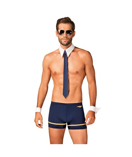ENSEMBLE DE PILOTE Set sensuel de pilote: boxers, cravate, lunettes