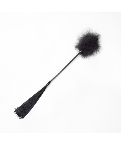 CAYAZ Unleash your inner desires with our seductive Black Feather Tickler & Whip Set.