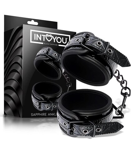SAPPHIRE BOUND Esposas para tobillo ajustable sapphire cuero vegano