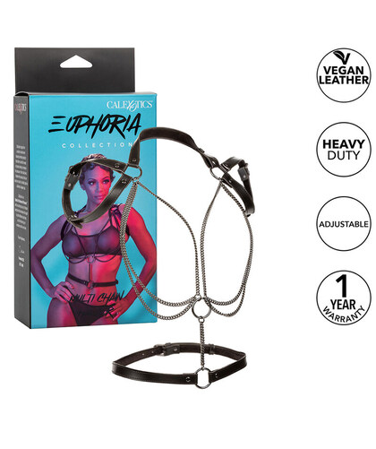 EUPHORIA ARNÉS ESTILO CABESTRO Arnés de lujo con terciopelo, cadenas metálicas y hebillas ajustables