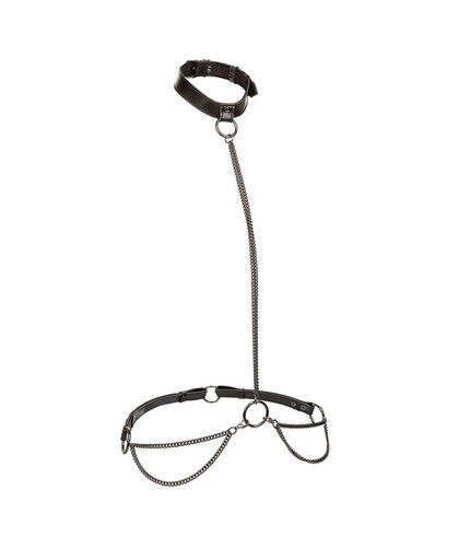 EUPHORIA COLEIRA HALTER E CORRE Arreio de corrente elegante e funcional, ajustável, em pele vegana