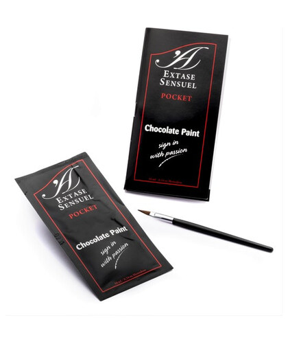 EXTASE SENSUEL PAINT Pintura corporal comestível, dose única, sabor a chocolate