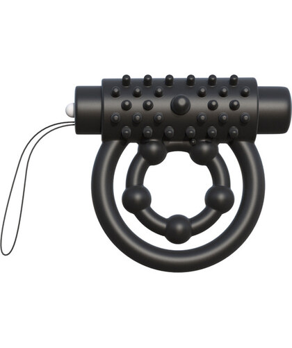 FANTASY C-RINGZ TOUCH Black vibrating ring with 10 modes, remote control, and USB