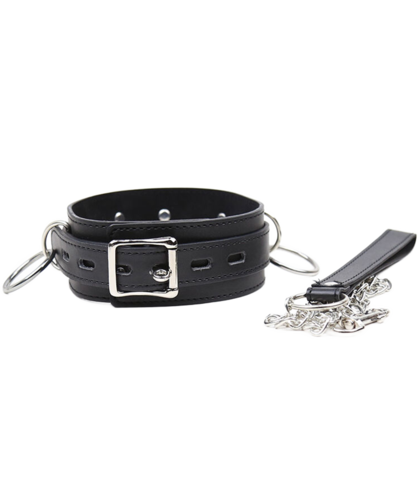 LUSTRIDER Faux Leather Collar and Leash; seductive and daring