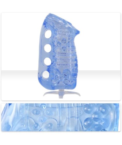 FLESHSKINS GRIP BLUE ICE Manual masturbator with complete control over pressure and rhythm