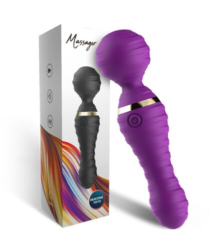 FREEDO MASSAGEADOR & VIBRADOR Massajador ergonómico, 9 vibrações, à prova de água, recarregável por USB