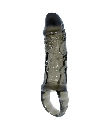 GUAINA ESTENSIBILE PENE CON STRAP Guaina estensibile in TPR per un pene più spesso e lungo
