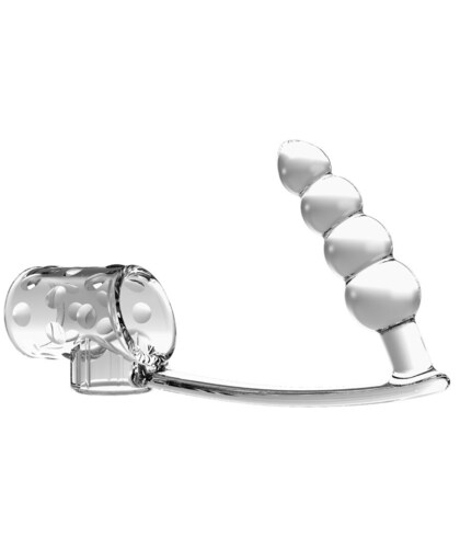 FLEXIDUAL Funda para pene con plug anal transparente