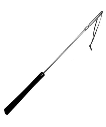 CROP STIMULATING Premium Leather Flogger with Double Head and Steel Handle