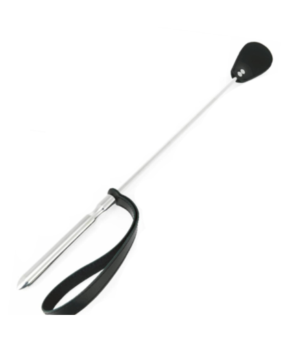 RIDING CROP METAL &A Sleek Steel and Leather Riding Crop for Intense BDSM Play