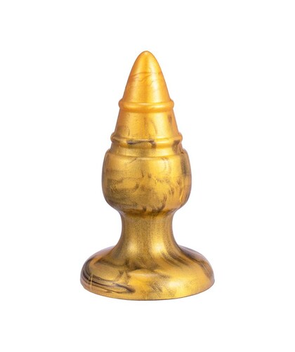 GOLDY PLUG Plug Anal Goldy Fantasy - Silicone Líquido Termorreativo Ouro 9,2 cm