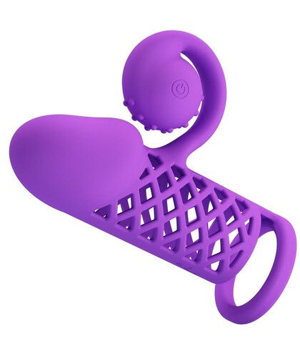 HARDEN EXTENDED SLEEVE PURPLE Vibrating Sleeve for Enhanced Intimate Pleasure Experiences