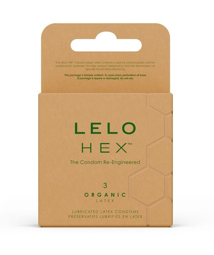 HEX ORGANIC LATEX Organic latex condom with L-arginine and hexagonal design