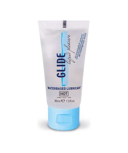 HOT GLIDE Lubrificante premium, à base de água, seguro para usar com látex e de longa duração.