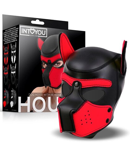 MASQUE DE CHIEN Masque de chien en néoprène avec museau détachable noir/blanc taille unique