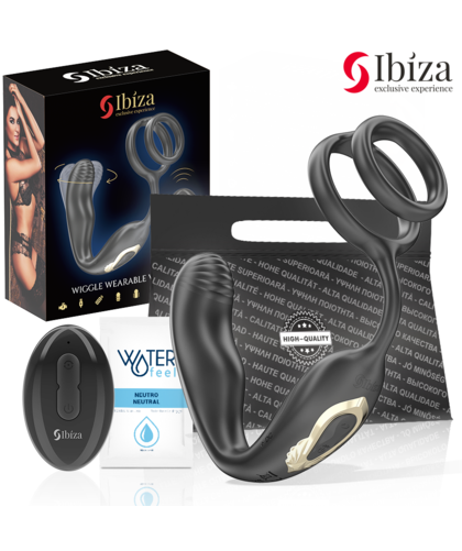 WIGGLE Anel vibratório com rotação, comando à distância e recarregável