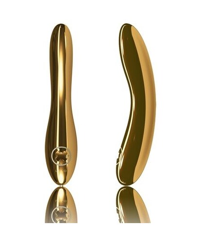 INEZ Massaggiatore di lusso placcato in oro 24k, 5 modalità, ricaricabile
