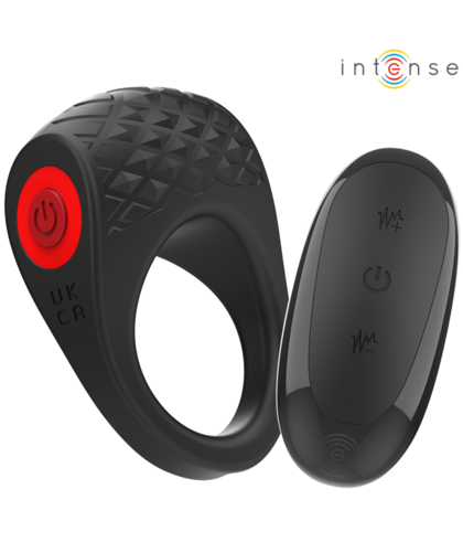 CLOVER Anel preto com controlo remoto, 10 vibrações, ergonómico, recarregável por USB