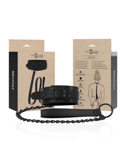 VEGAN LEATHER COLLAR INTENSE Discover our Vegan Leather Ethical Collar – adjustable, durable, and perfect for your BDSM