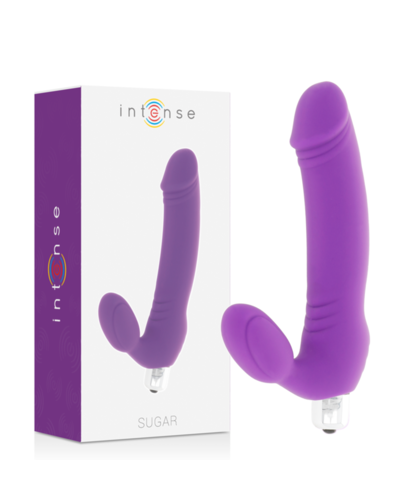 SUGAR INTENSE Dildo vibratório duplo de silicone médico, 7 modos, resistente