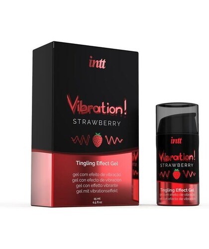 INTT VIBRATION STRAWBERRY Gel de sabor com efeito de vibração para ambos os sexos