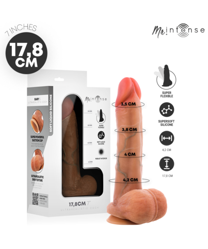 GARY S Dildo realistico 17,8 cm con testicoli, ventosa e imbracatura