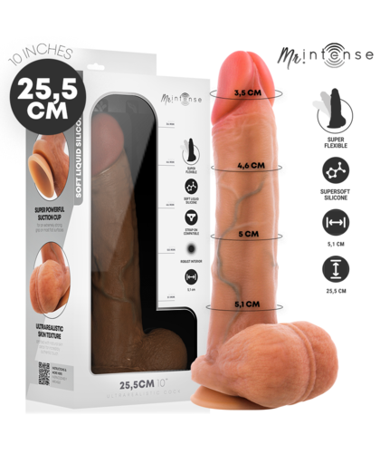 GARY XL Gode réaliste 25 cm avec un diamètre de 5 cm, ventouse et harnais