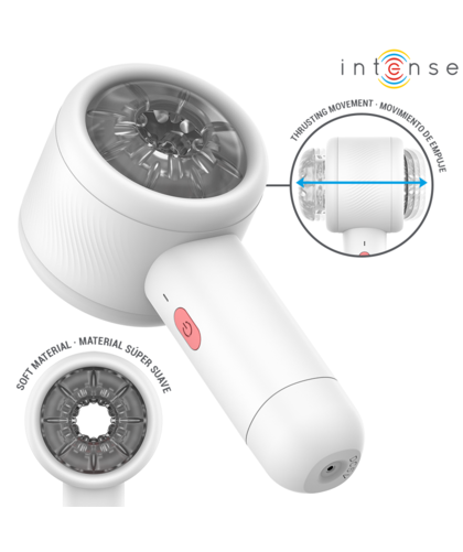 INTENSE THRUST Masturbateur télescopique avec 7 modes, manchon amovible et recharge USB
