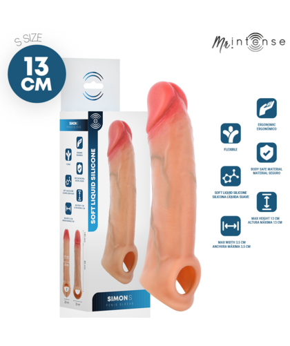 SIMON S Manchon extensible réaliste en silicone liquide, 13 cm