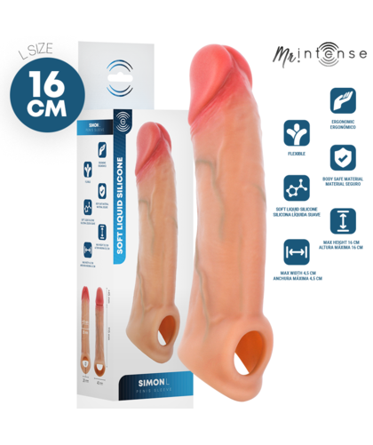SIMON L Funda extensible réaliste en silicone liquide, 16 cm