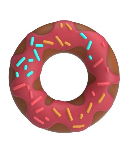 SUPER DONUT Anello in silicone dal design divertente a forma di ciambella