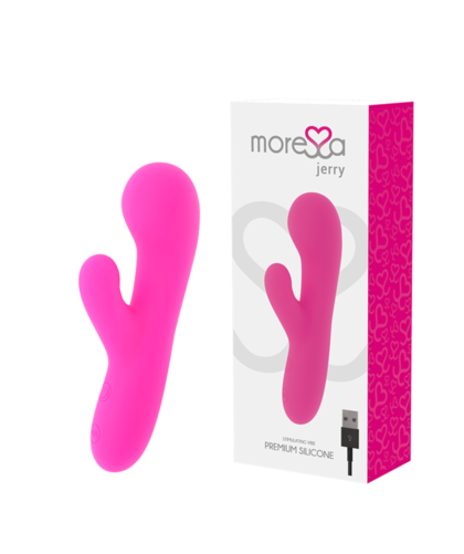 JERRY Vibrador de silicona recargable con doble estimulación