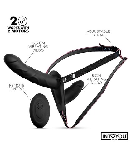 JORDAN Dual Vibrating Strap-On with Dildos and Remote Control