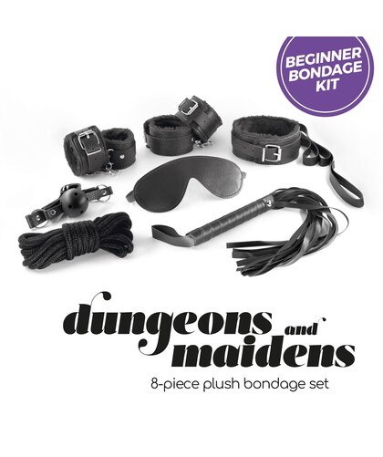 KIT DUNGEONS & MAIDENS Kit bdsm sensorial con piezas ajustables y piel sintética