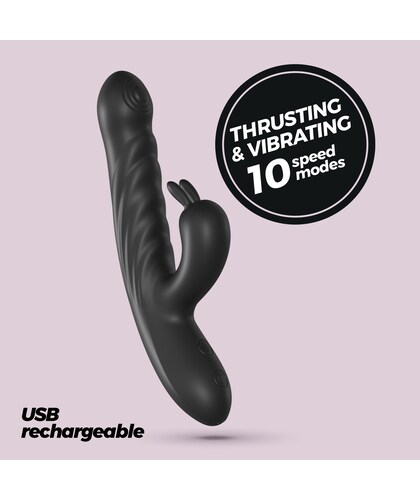 LAPIN Vibrador con 10 modos, carga USB y estimulación dual