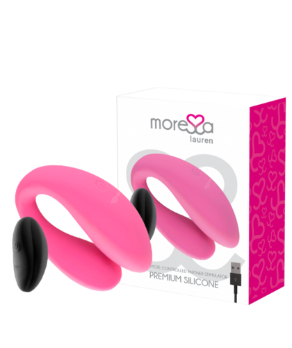 LAUREN CONTROL REMOTO ESTIMULA Vibratore doppio per coppie, silicone morbido, 10 modalità, impermeabile