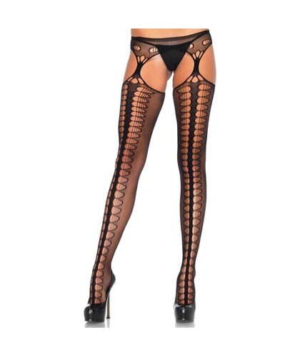 LEG AVENUE CRISSCROSS Meias de rede sensuais com um design elegante e ajuste fácil