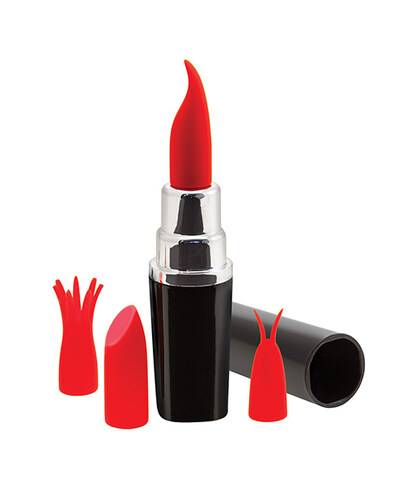 LIPSTICK VIBE BLACK Lipstick vibrator with 4 interchangeable heads