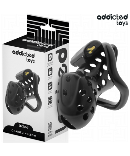 CHAINED HOLLOW Adjustable Cock Cage with Secure Lock and Rings