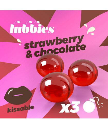 LUBBIES MORANGO E CHOCOLATE Bolas sensoriais aromáticas de morango e chocolate para brincadeiras eróticas
