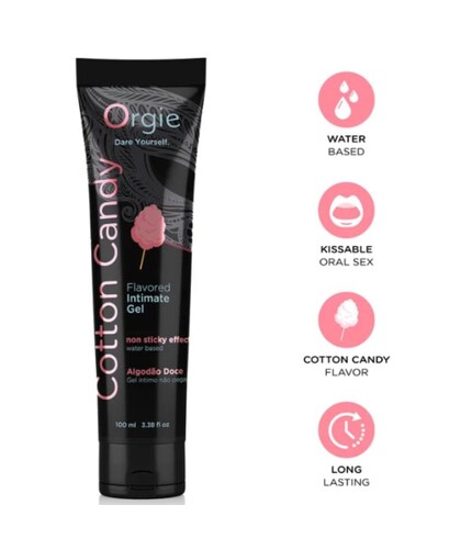 ORGIE LUBE TUBE ALGODÃO DOCE Lubrificante beijável sabor algodão doce