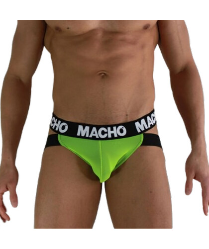 MACHO - MX28FA JOCK VERDE NEON Jockstrap inovador: suporte, estilo e conforto