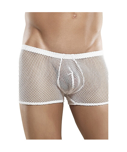 MALE POWER White mesh boxer with a wide, comfy waistband