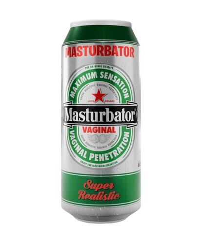 VAGINA CAN BEER Discreet and realistic male masturbator with a beer can design