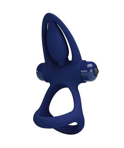 AUREA PULSE Anel vibratório com estimulador clitoriano; 10 modos, silicone