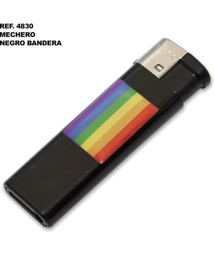 BRIQUET ÉLECTRIQUE Briquet rechargeable noir avec le drapeau de la fierté lgbt