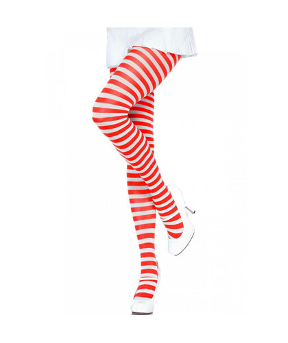 STRIPEPLAY Medias de rayas rojo/blanco, estilo llamativo y versátil