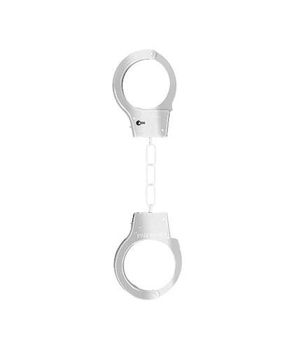 METAL HANDCUFFS BLACK Algemas de metal pretas com botão de libertação rápida