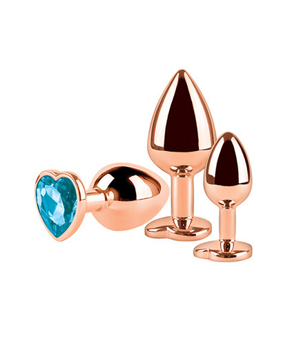 METAL INA Set di plug anali in metallo con base a forma di cuore.
