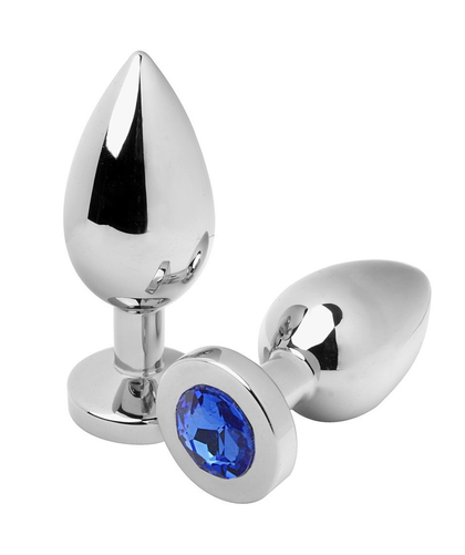 METALHARD ANAL PLUG DIAMOND BL Plug anal de luxo em aço hipoalergénico com cristal